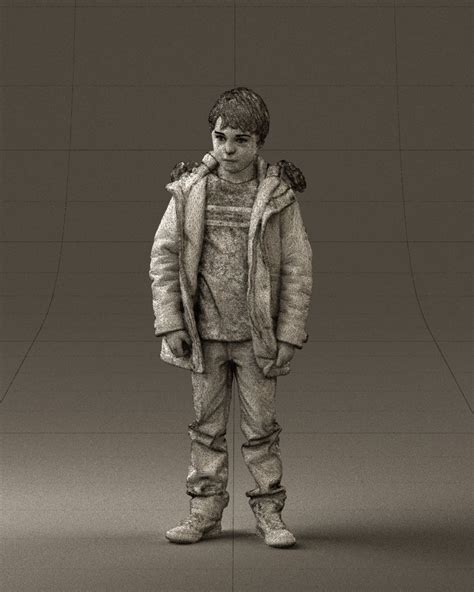 Serious Kid In Winter Jacket 0808 3d Model By 3dfarm