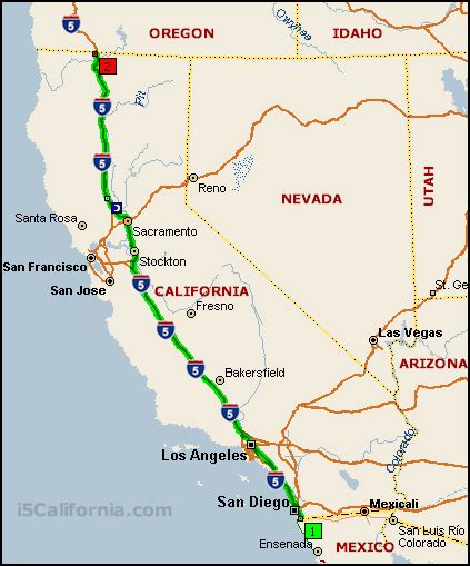 Interstate 5 Map California