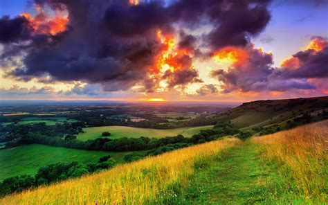 wallpaper england west sussex village of hassocks nature morning sunrise clouds 1920x1200