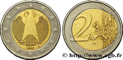 European Central Bank 2 Euro Aigle Héraldique Insert Déformé 2002