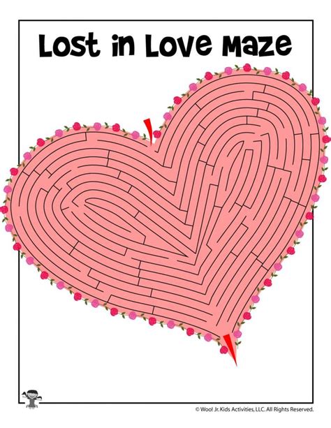 Heart Mazes For Valentines Day Woo Jr Kids Activities Childrens