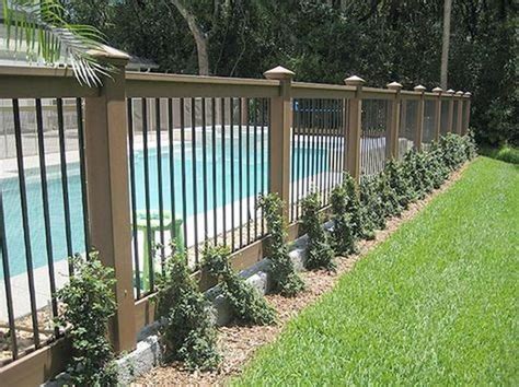 Awesome Stylish Pool Fence Design Ideas SearcHomee In Backyard Pool Landscaping