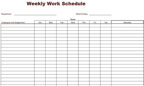 7 Best Images Of Free Printable Weekly Work Schedule Free Weekly