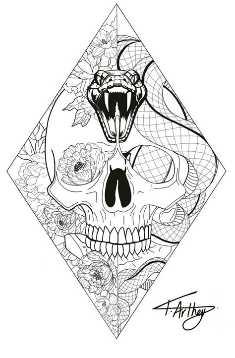 The mandala flowers are cool stuff to draw if you are doodling. Diamond / tattoo / design / black and white / fine line ...