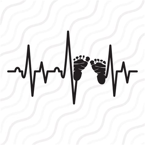 Baby Footprint Heartbeat Svg Footprint Heartbeat Svg Cut Table Design