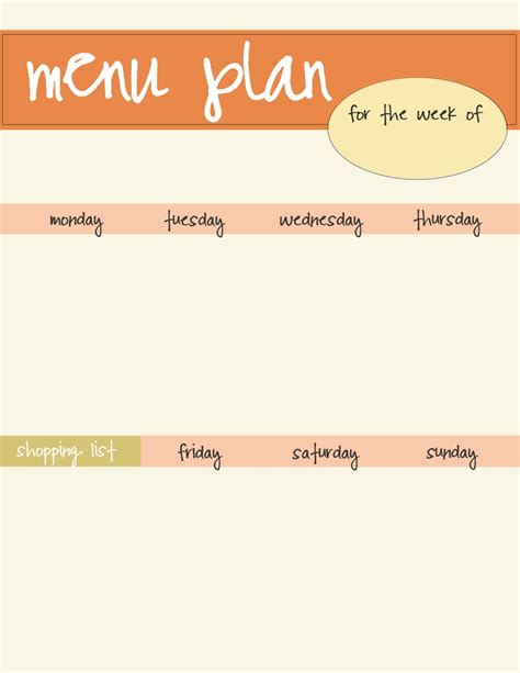 Meal Planning Template Free Download Live Craft Eat Meal Planning