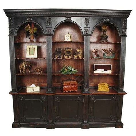 Arched Triple Bookcase Hand Rubbed