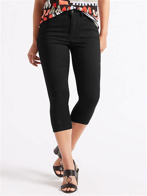 Marks And Spencer Mand5 Black Super Skinny Cropped Denim Jeans Plus