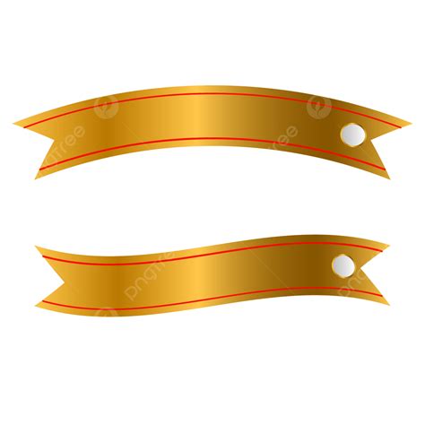 Golden Ribbon Material Set Design Ribbon Islamic Banner Material Png