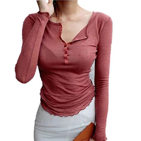 Buy Autumn Women T Shirt Long Sleeve Thin Style Sexy