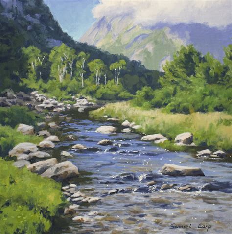 How To Paint A Mountain River Landscape — Samuel Earp Artist — Samuel