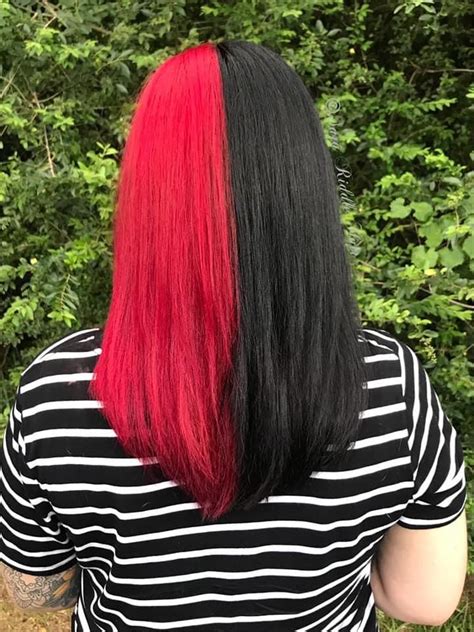 Half Red Half Black Hair Wig Junita Alger