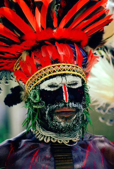 Tribesman In War Paint Papua New Guinea Tim Graham World Travel