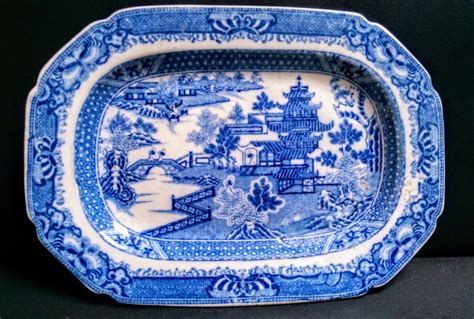 Small Antique Ironstone Willow Pattern Plate C1830 Ebay Patterned Plates Blue Willow China