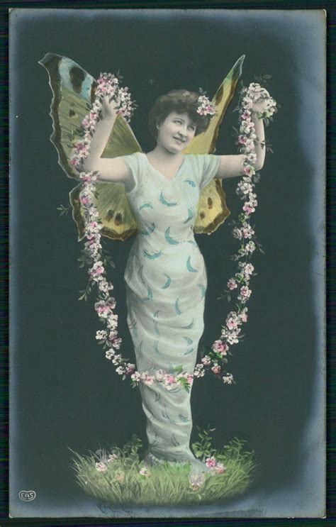 Fairy Butterfly Edwardian Lady Surrealist Original 1910s Real Photo