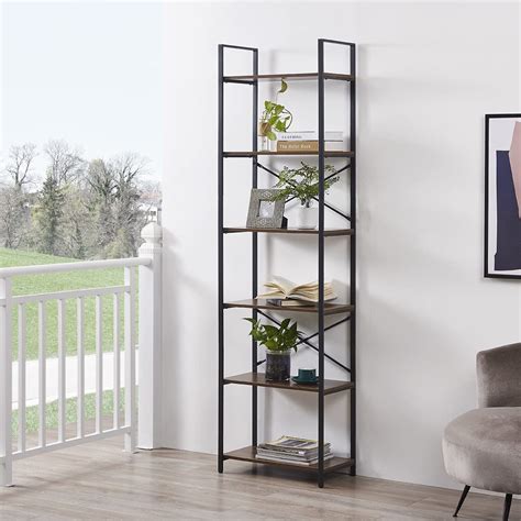 Buy Homissue 6 Tier Industrial Shelf Bookcase Tall Bookshelves With
