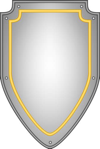 Vector Illustration Of Blank Metal Shield Public Domain