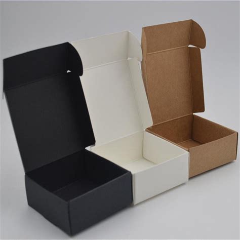 50pcs Black Kraft Paper Craft Box Small White Soap Cardboard Paper