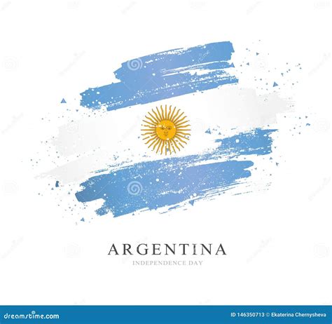 Flag Of Argentina Vector Illustration On White Background Stock Vector Illustration Of Blue