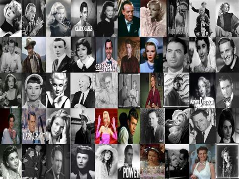 Collage Of The Greatest Stars In The Golden Age Of Hollywood