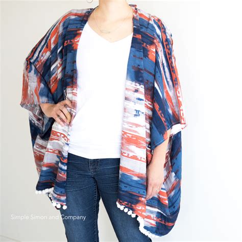 It's almost summer, and a cute and light weight kimono is the perfect coverup for days in the sun! DIY Kimono Cardigan - Simple Simon and Company