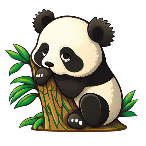 Lindo Y Tierno Adhesivo De Dibujos Animados De Panda Perfecto Para