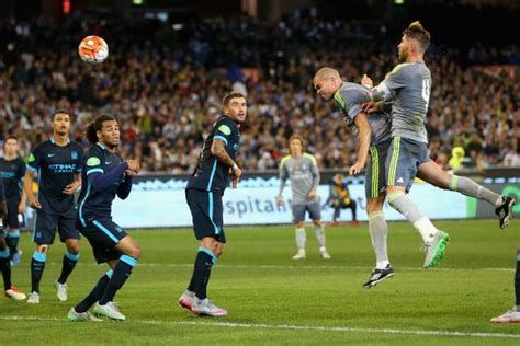 Kdb with the header clearance. Champions League semi-finals pits Mancester City vs Real ...