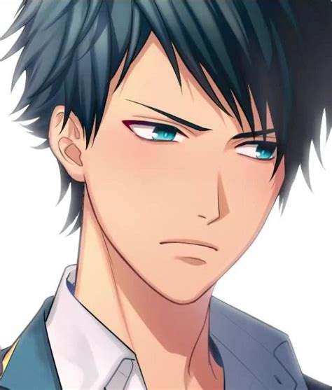 Anime Boy Black Hair Blue Eyes Yeux Bleus Cheveux