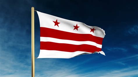Washington Dc Flag Waving In The Wind Green Screen Alpha Matte