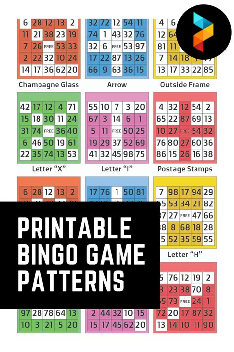 Printable Bingo Game Patterns Bingo Patterns Printable Bingo Games