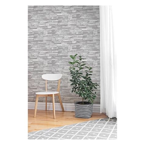 Inhibition Stone Light Grey Wallpaper Ideco Home