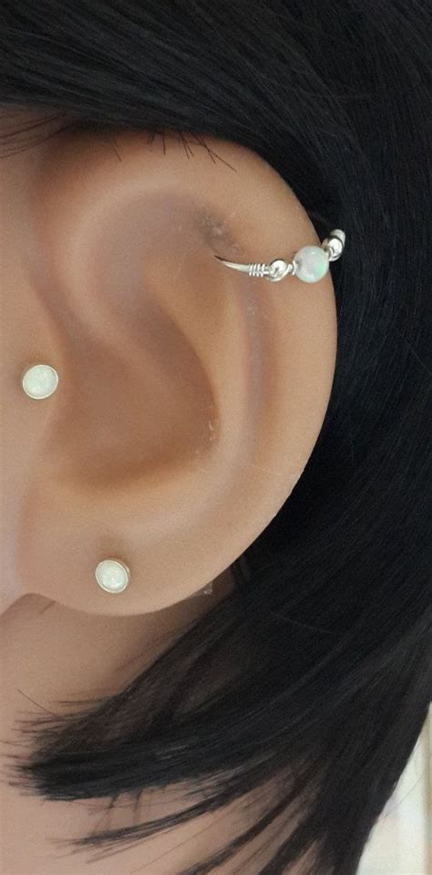 Helix Earring Fire Opal Cartilage Earring By HelenCollectionJewel