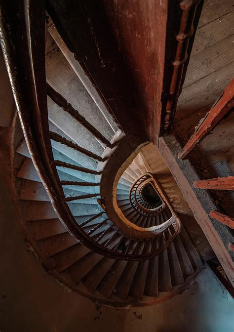 Abandoned Spiral Wooden Staircase Photograph By Jaroslaw Blaminsky