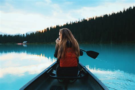Free Images Sea Water Girl Woman Boat Sunlight Lake Canoe