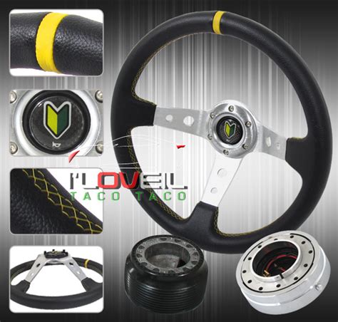 350mm Detachable Steering Wheel Kit Short Quick Release Hub Adapter