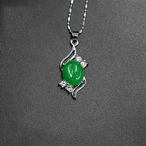 Zhengjc Natural Green Hetian Jade Pendant 925 Silver Necklace Chinese
