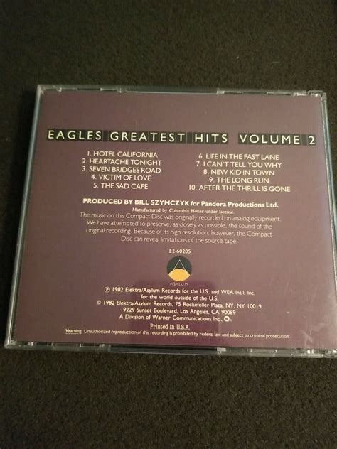 Eagles Greatest Hits Vol 2 Cd Ebay