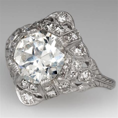Carat Antique Diamond Engagement Ring Platinum Circa Diamon