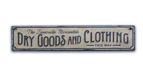 Clothing Sign Dry Goods Decor Wood Dry Goods Sign Custom Etsy