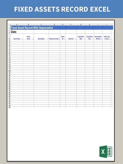 Fixed Asset Template Templates At