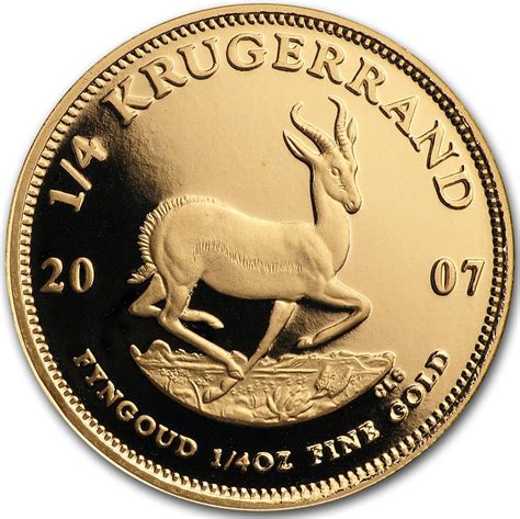 Gold Quarter Ounce 2007 Krugerrand Coin From South Africa Online