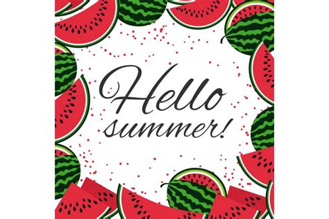 Hello Summer Watermelon Svg File