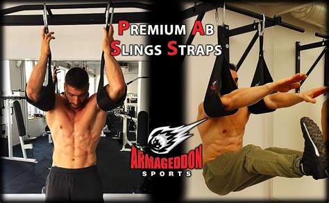 Premium Ab Slings Straps Rip Resistant Heavy Duty Pair For Pull Up