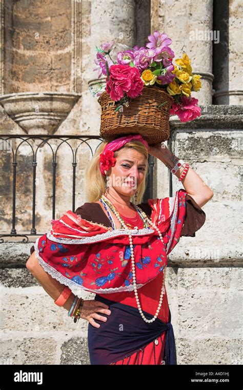 Cuban Woman Wearing Traditional Cuban Costume Hi Res Stock Photography