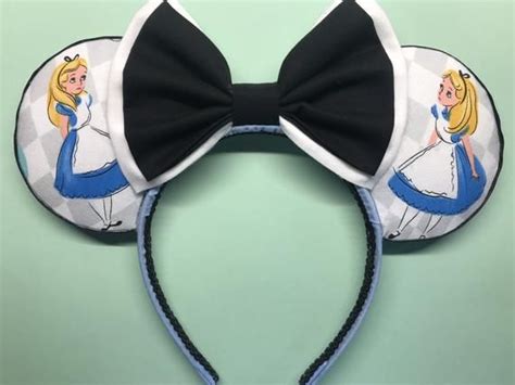 Alice In Wonderland Mickey Ears Etsy In 2020 Mickey Ears Alice In