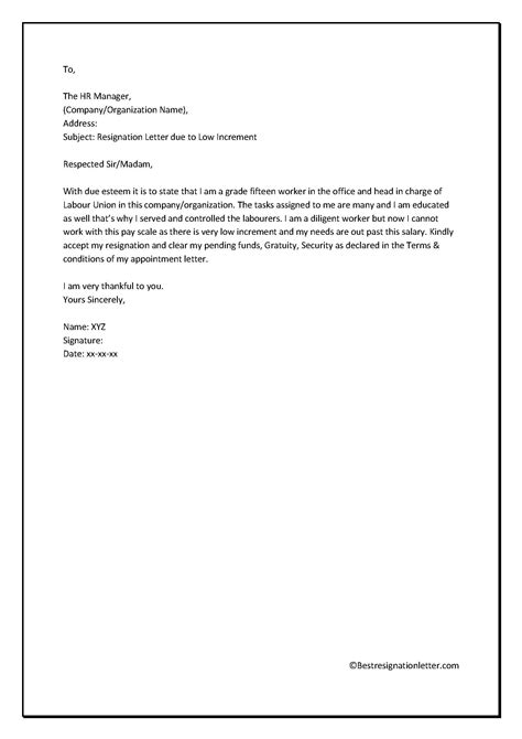 Resignation Letter Due To Salary Delay Resignation Letter