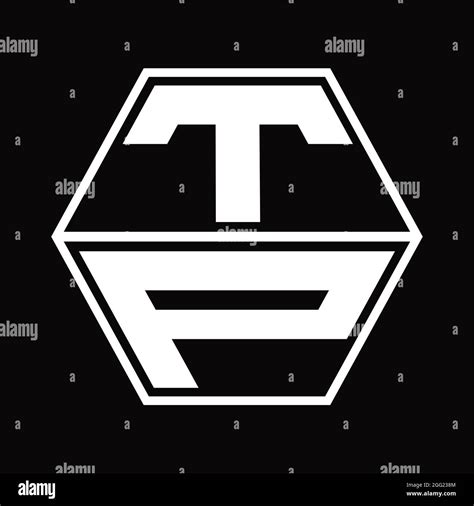 Tp Logo Monogram With Hexagon Shape Up And Down Blackground Design