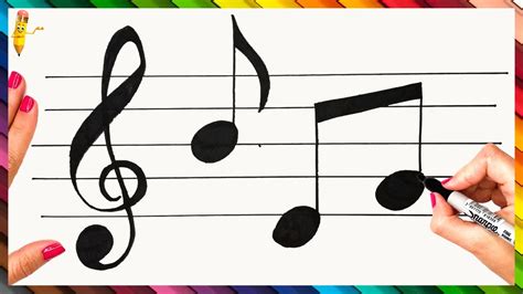 How To Draw Musical Notes Step By Step Musical Notes Drawing Easy