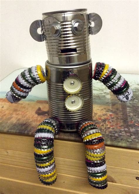 Tin Can Robot Robot Craft Recycled Crafts Tin Can Art