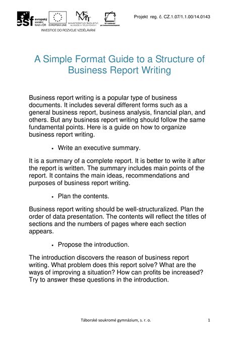 Examples Of Business Report Writing — The research report paper writing ...